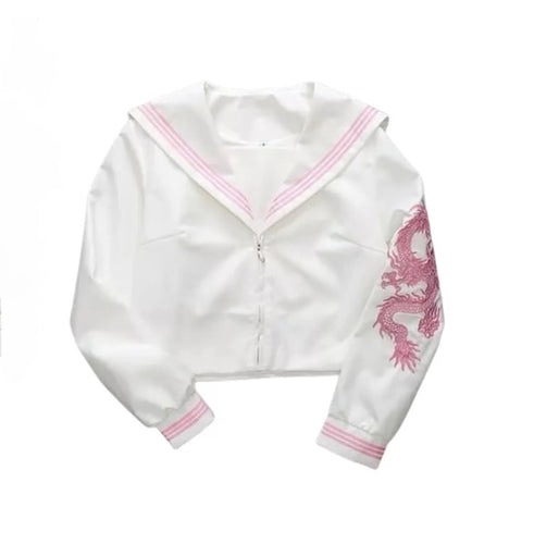 Dragon Sailor Jacket (White/Pink)