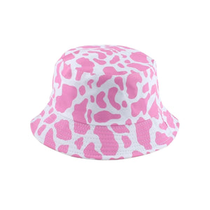 Cow Print Bucket Hat (Pink)