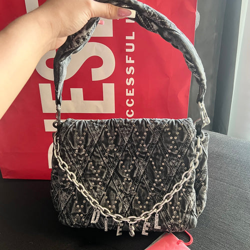 Diesel Quilted Denim Shoulder Bag