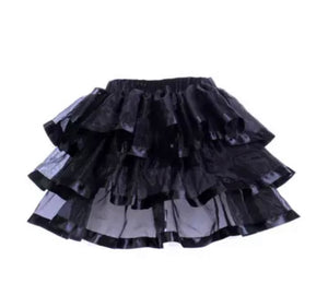 Corset Matching Layered Mini Skirt (Black)