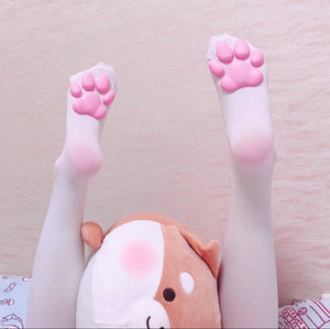 Famous Cat PawPad 3D Stockings (White)