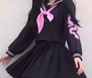 Dragon Sailor Jacket (Black/Pink)