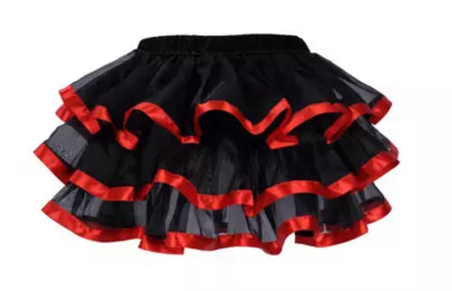 Corset Matching Layered Mini Skirt (Red)