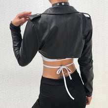 Load image into Gallery viewer, Cropped Leather Jacket