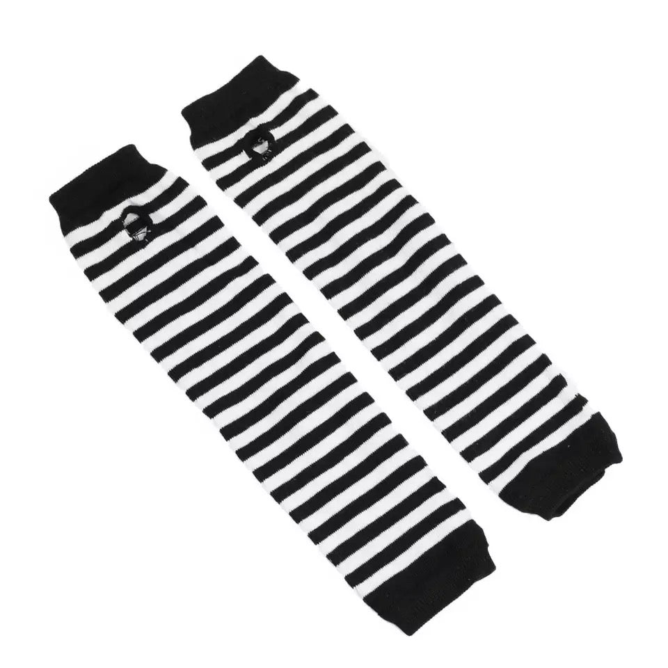 White/Black Striped Arm Sleeves