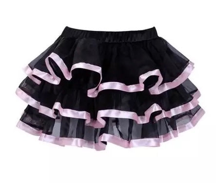 Corset Matching Layered Mini Skirt Pink