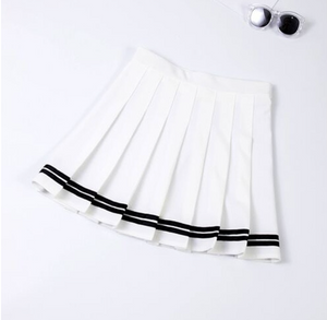 Good Girl Pleated Tennis Skirt (White)